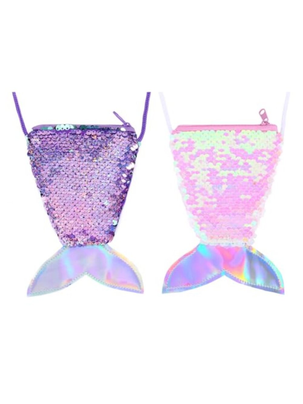 2 Pack Kids Purses Mini Mermaid Coin Purse Crossbody Bag for Girls